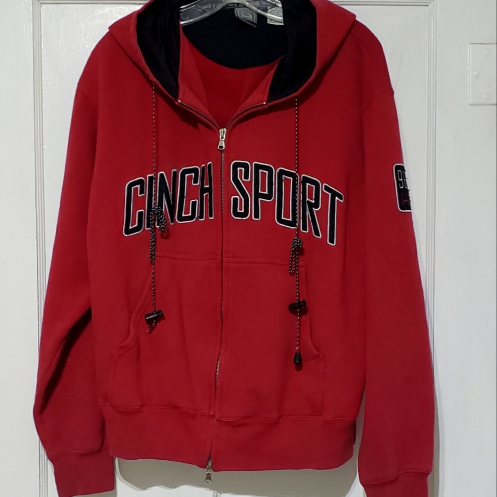 CINCH Red Unisex  Hooded Jacket Medium/large